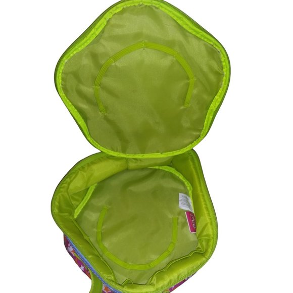 VTG Polly Pocket Zip Lunch Bag Green Purple Swirl Floral Travel Case 2003 - Picture 3 of 8
